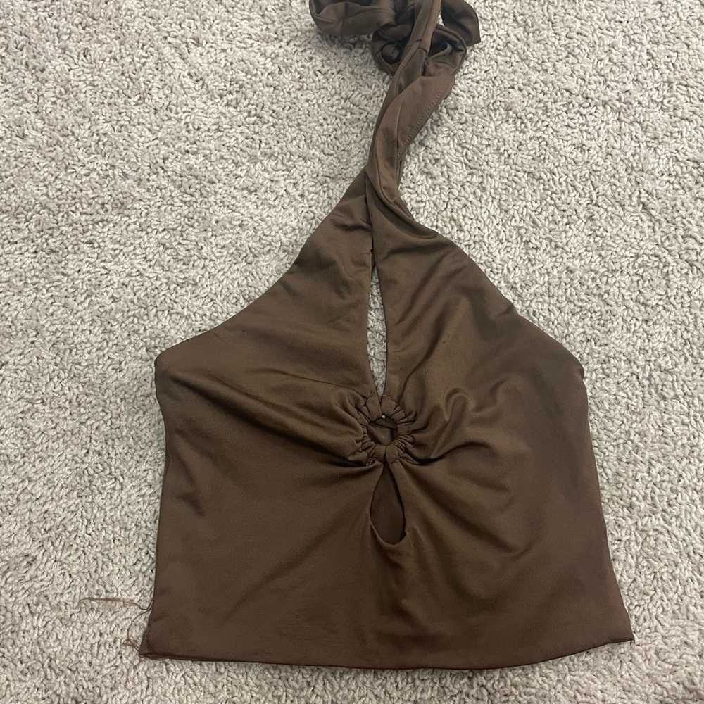 Brown Tie Top